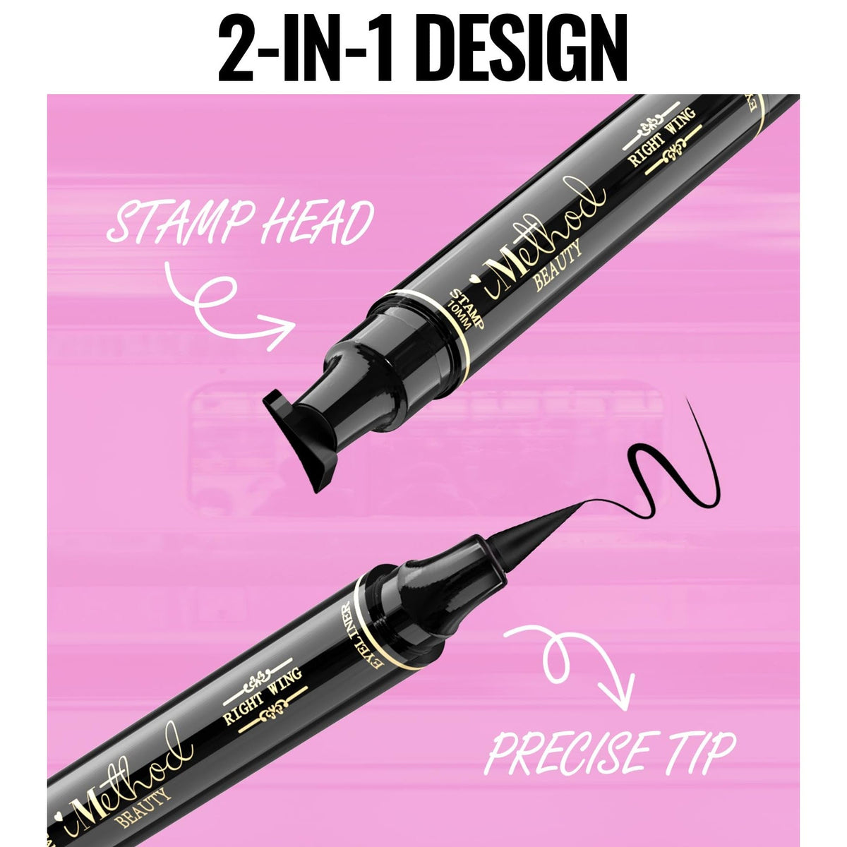 iMethod Winged Eyeliner Stamp offers a 2-in-1 design with a stamp head and precise tip. Order online for perfect wings!