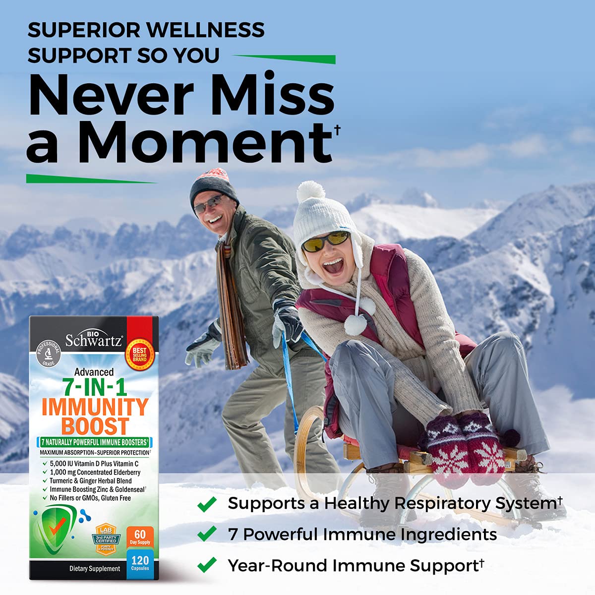 Advanced 7-in-1 Immune Support Supplement with Zinc in high-quality packaging, available at Curat Cart. Supports year-round immunity.