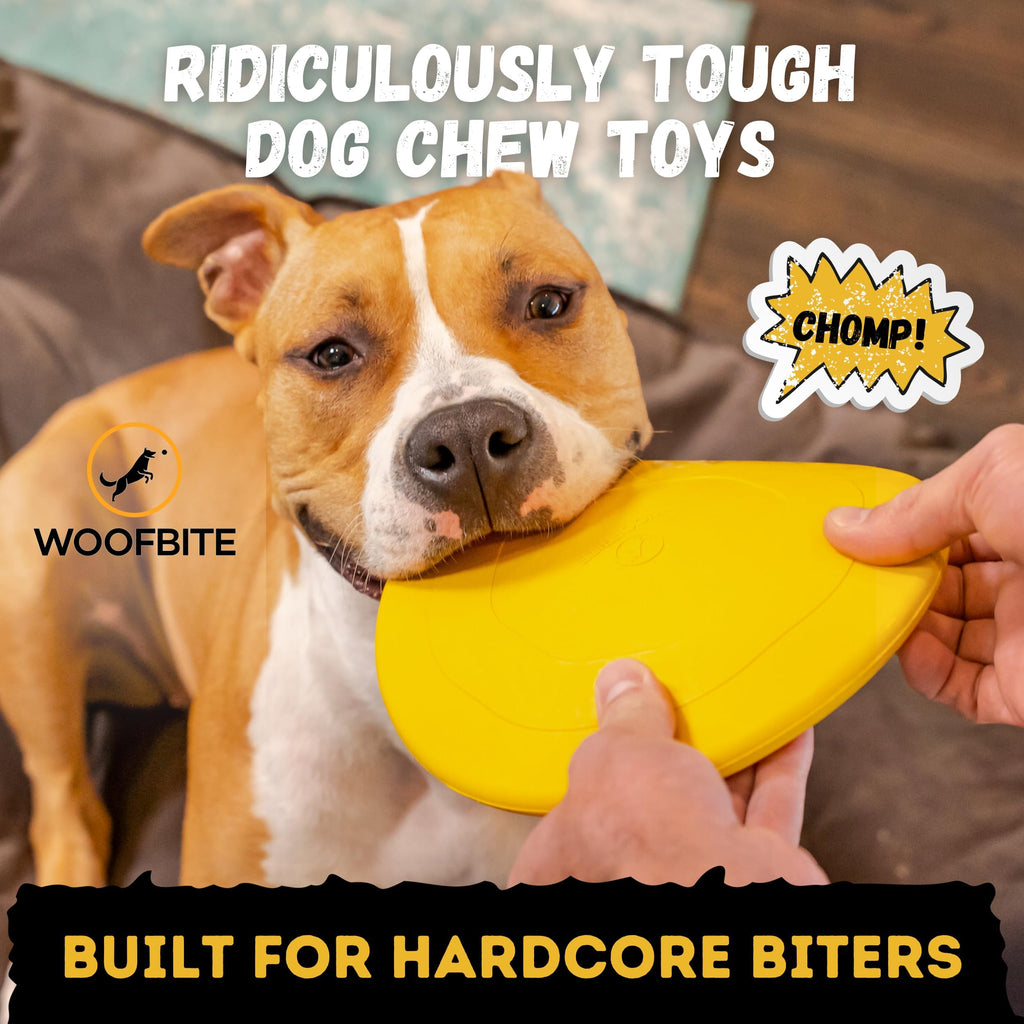 Indestructible Dog Disc Toy by Woofbite, perfect for hardcore biters. 100% Authentic, available at Curat Cart in India.