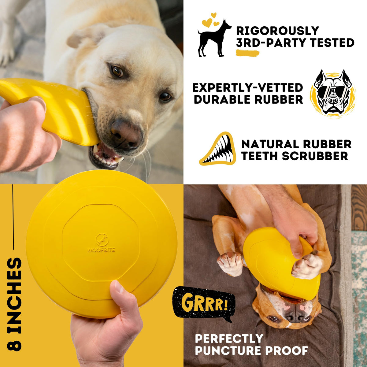 Upgrade playtime with the indestructible dog disc toy, made from durable rubber. Perfect for daily use at Curat Cart.