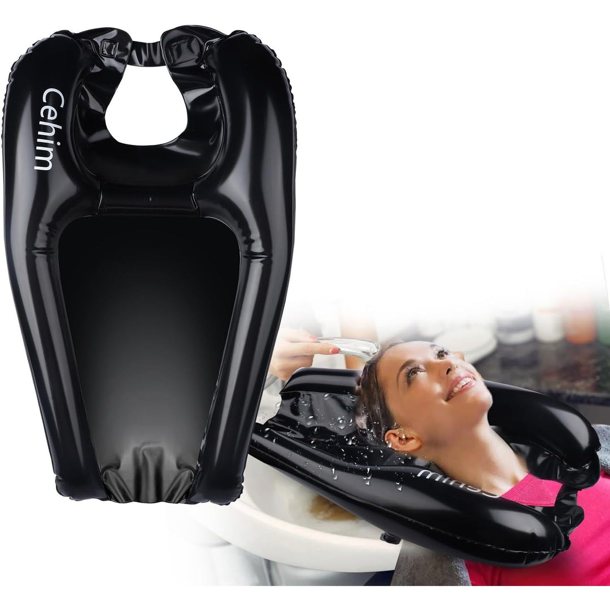 Experience effortless hair washing with this inflatable shampoo basin, designed for comfort and convenience. Perfect for home use.