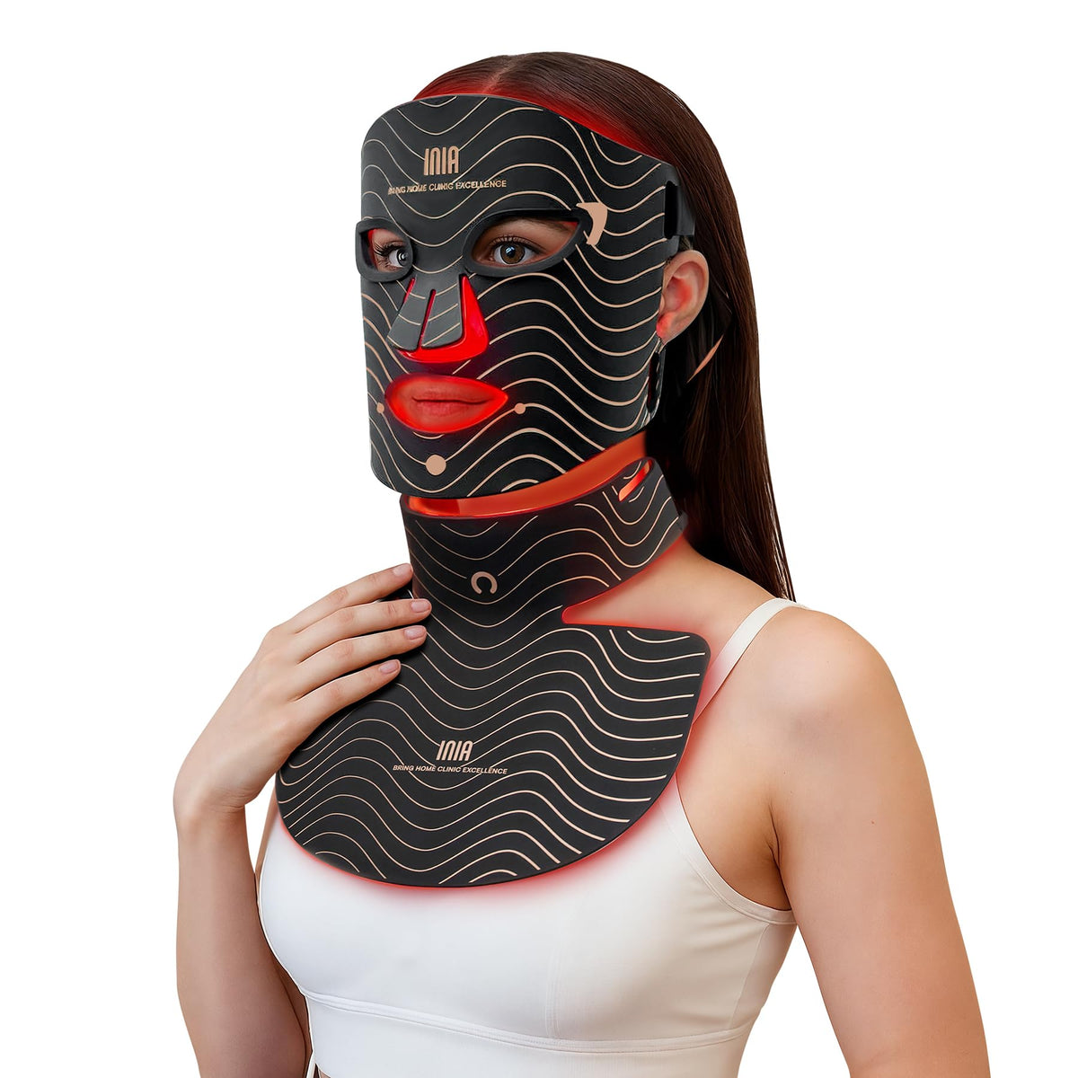 Experience premium imported INIA Red Light Therapy Mask for rejuvenating skincare. Available at Curat Cart for glowing results.