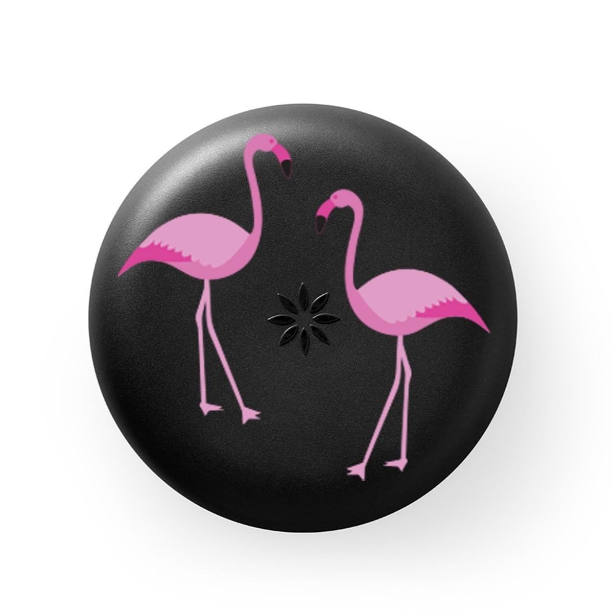 Stylish black Invisalign aligner retainer case featuring pink flamingos. Available for order in India online.