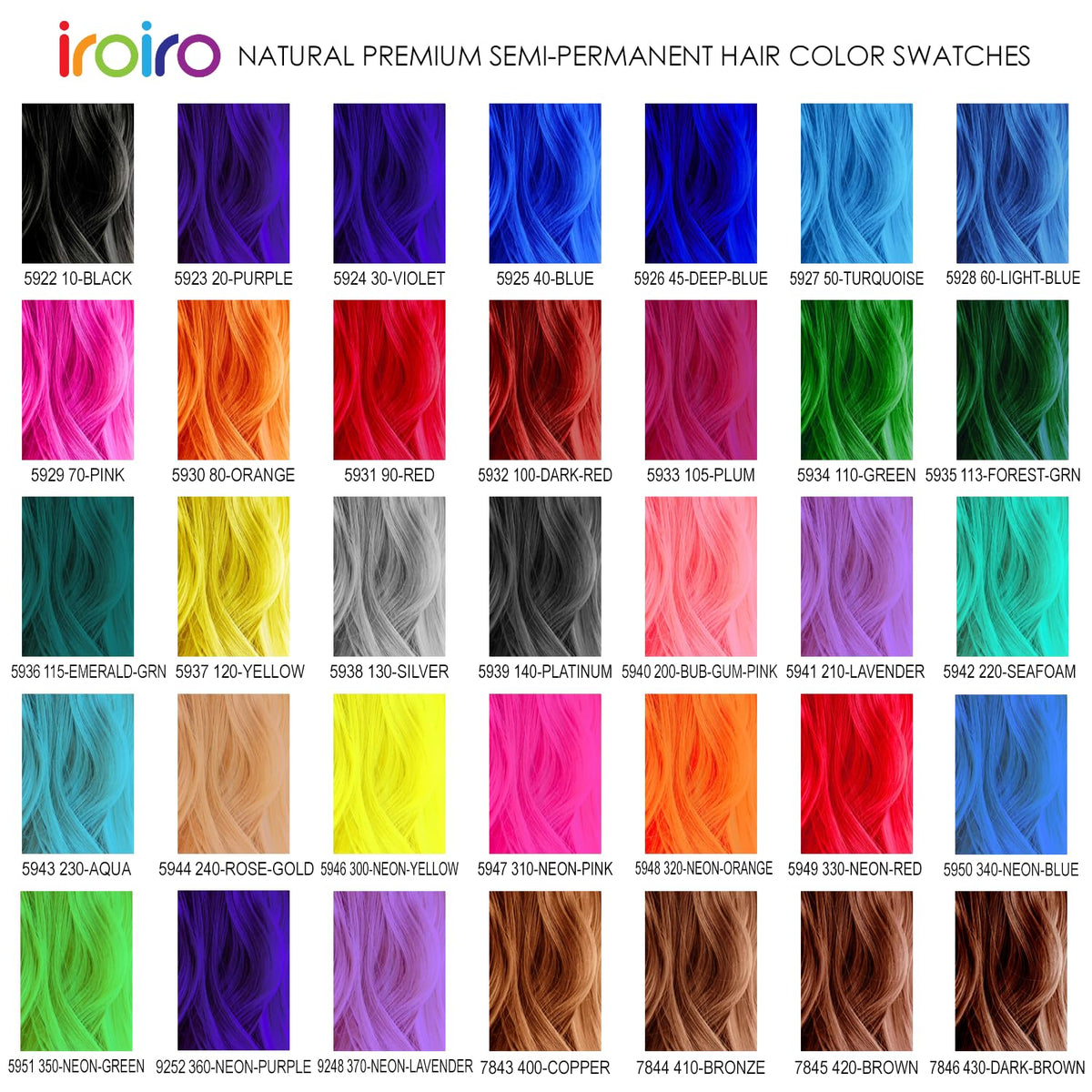 Explore IROIRO Premium Natural Hair Color swatches, perfect for vibrant transformations. Available at Curat Cart.
