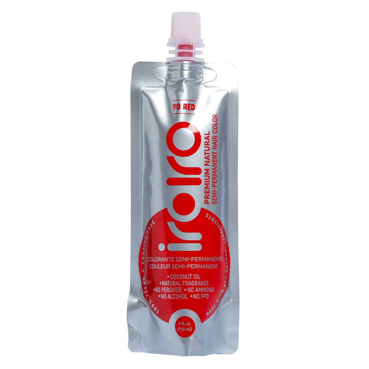IROIRO Premium Natural Hair Color in vibrant 90 Red offers a premium imported experience with natural ingredients. Available at Curat Cart.