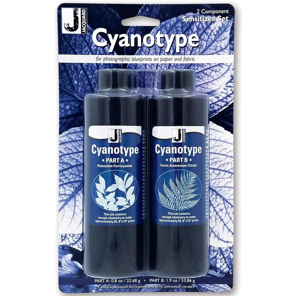 Discover the authentic Jacquard Cyanotype Sensitizer Set for creating stunning blueprints on paper and fabric.
