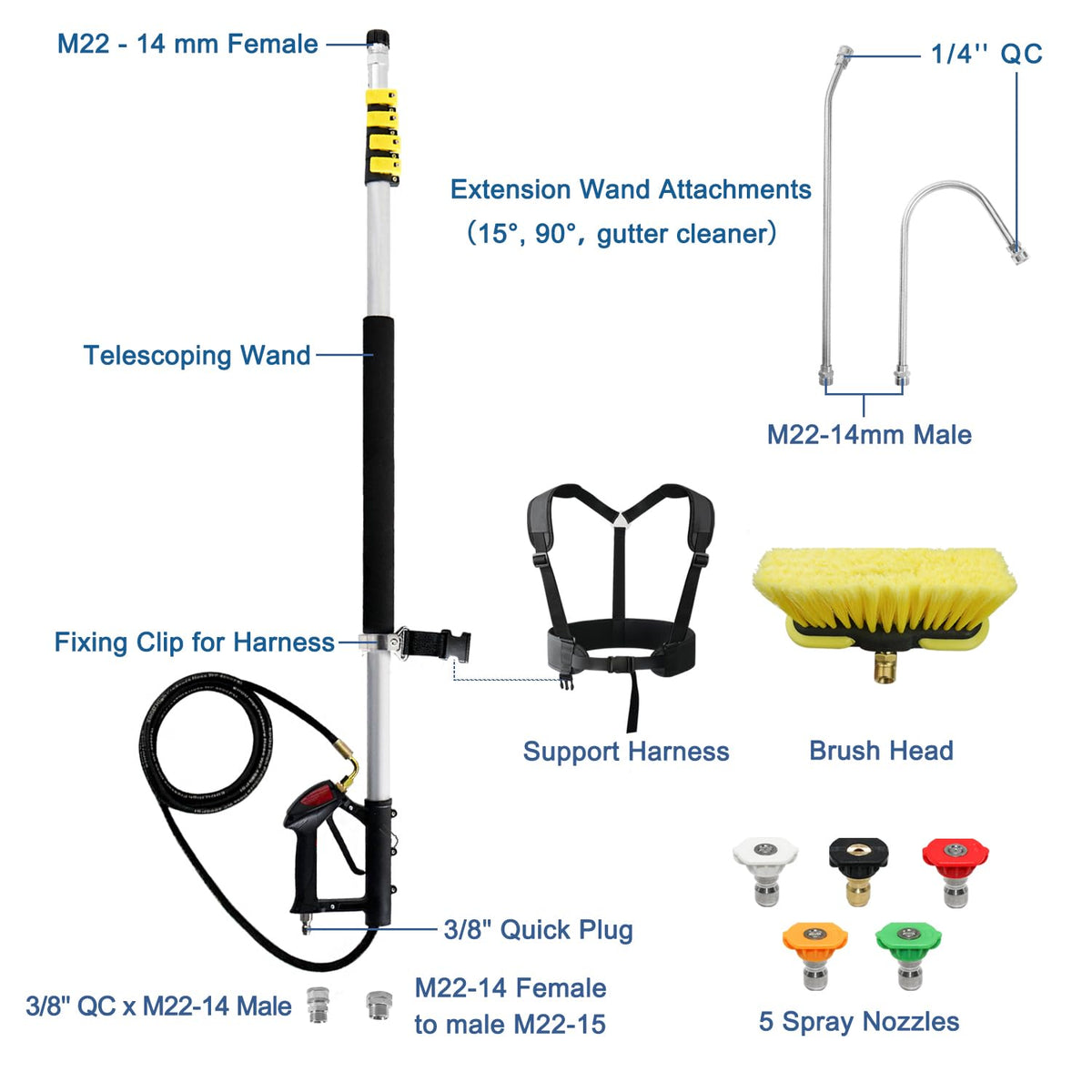 Upgrade your cleaning routine with the JANZ Pressure Washer Wand, featuring versatile attachments and ergonomic design. Available at Curat Cart.