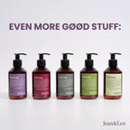 Premium imported Jean & Len Hand Soap with bergamot & cedarwood fragrance. Stylish bottles in a range of scents.