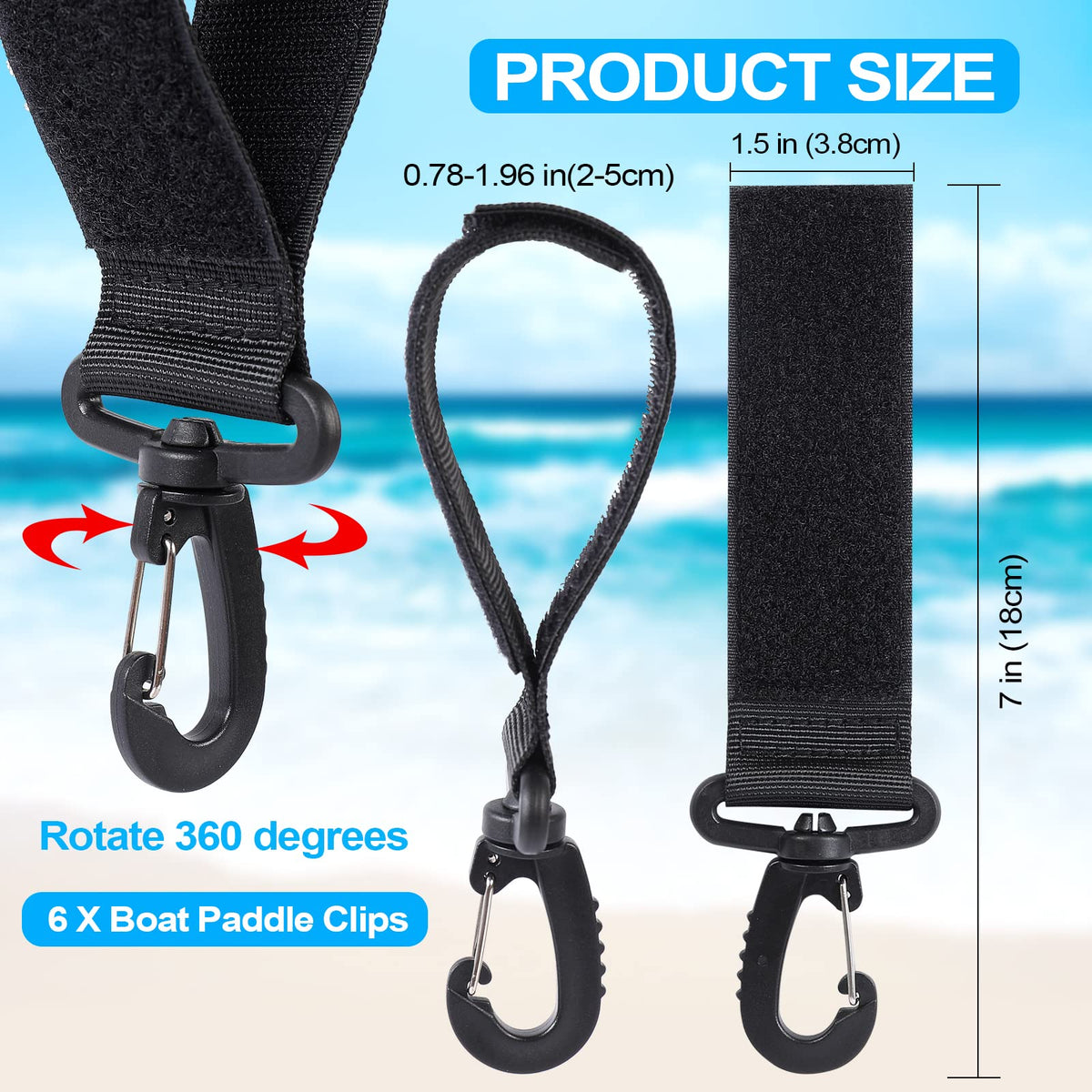 Jevrench Adjustable Kayak Paddle Holders feature high-quality clips in official packaging, available at Curat Cart for durable use.
