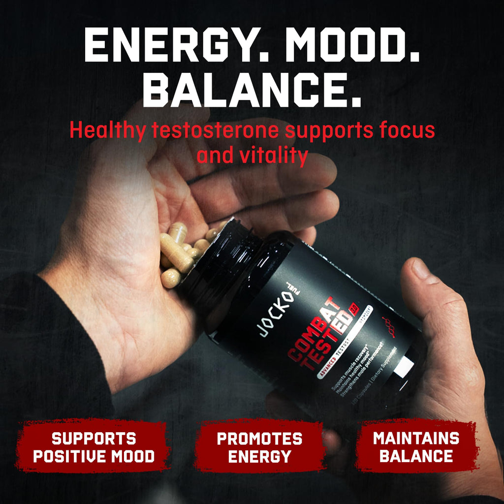 Jocko Fuel Combat Tested Supplement enhances energy and mood, supporting testosterone for vitality. 100% Authentic, available at Curat Cart.