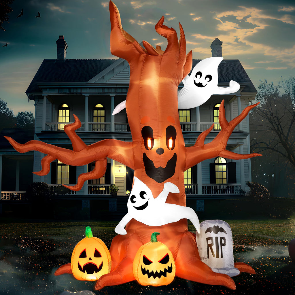 Premium imported Joiedomi Halloween Inflatable Tree with playful ghosts and pumpkins, perfect for festive decorations from Curat Cart.