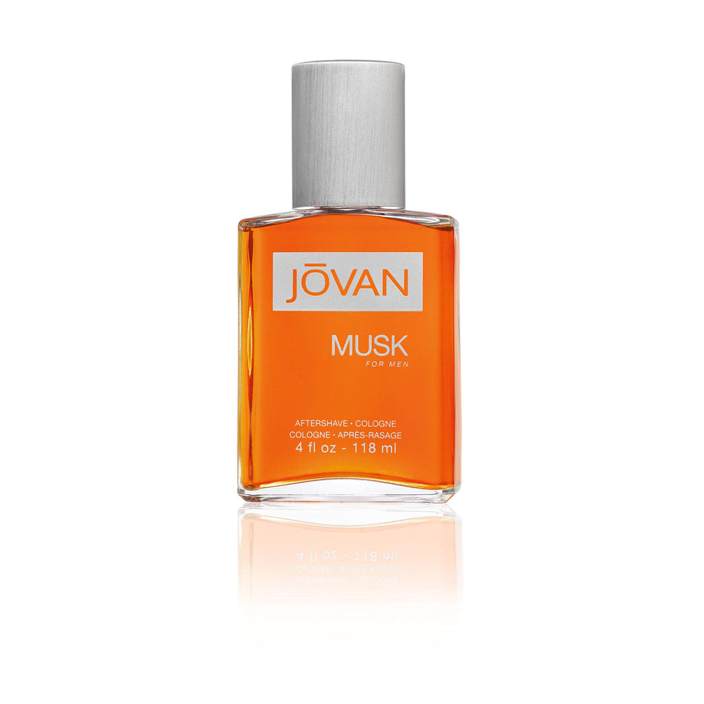 Jovan Musk for Men Eau de Cologne Spray in original packaging; 4 fl oz of captivating masculine fragrance.