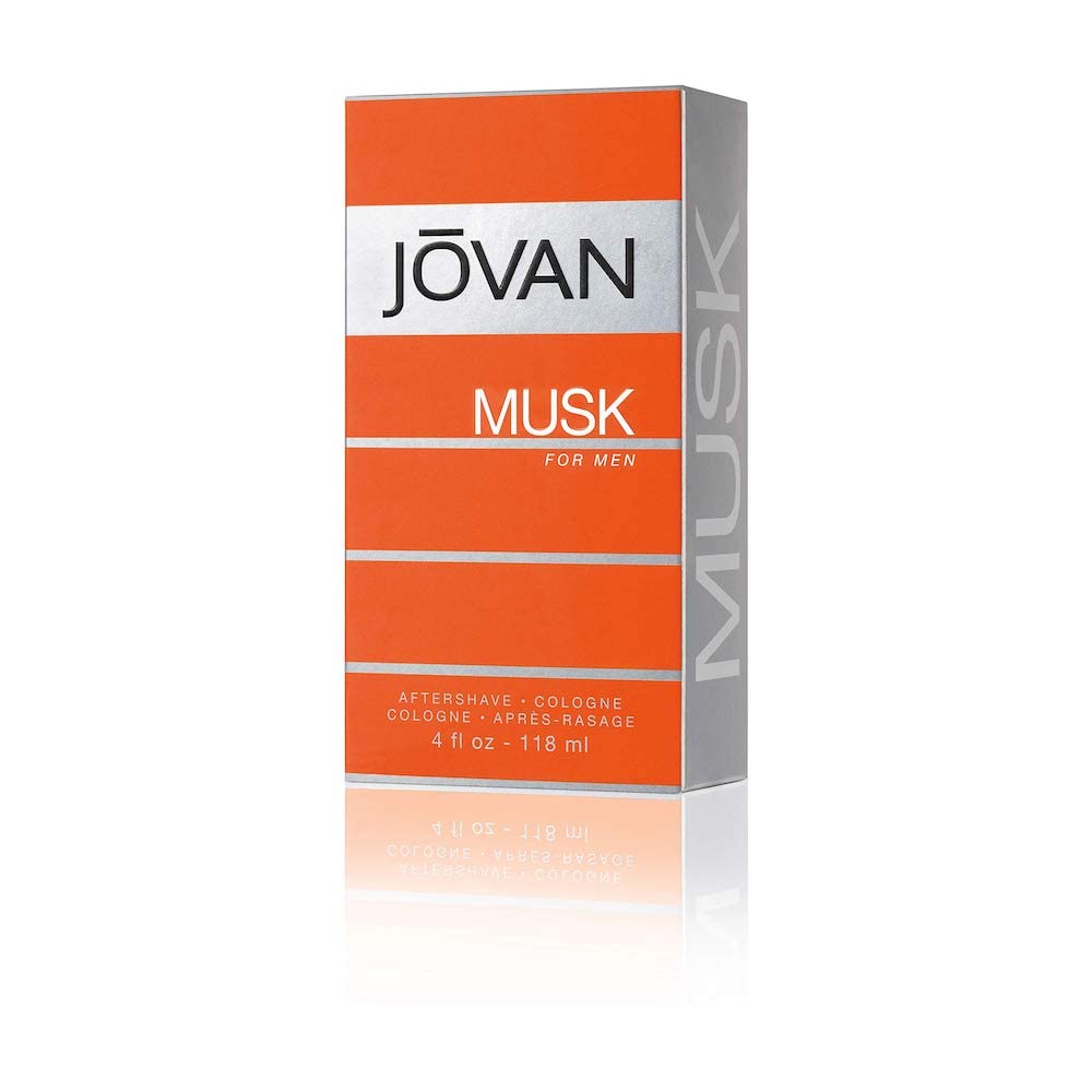 Jovan Musk for Men Eau de Cologne Spray, 4 fl oz. Available for online order, perfect for a fresh, masculine scent.