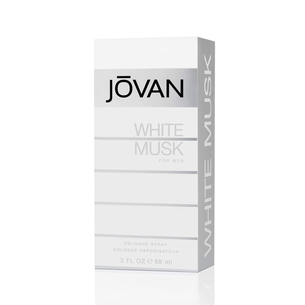Jovan Musk for Men Eau de Cologne, sleek silver packaging, 3 fl oz, verified quality by CuratCart.