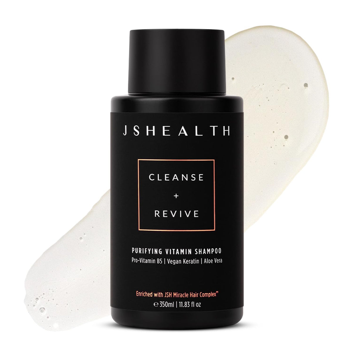 JSHealth Vitamin Shampoo offers a premium imported solution for hair care, featuring pro-vitamin B5 and vegan keratin. Available at Curat Cart.
