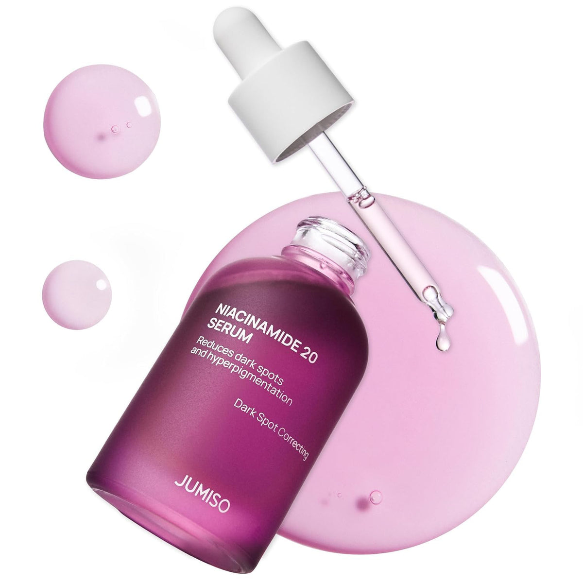 Original JUMISO Niacinamide 20 Serum in a sleek bottle, designed to reduce dark spots and hyperpigmentation.