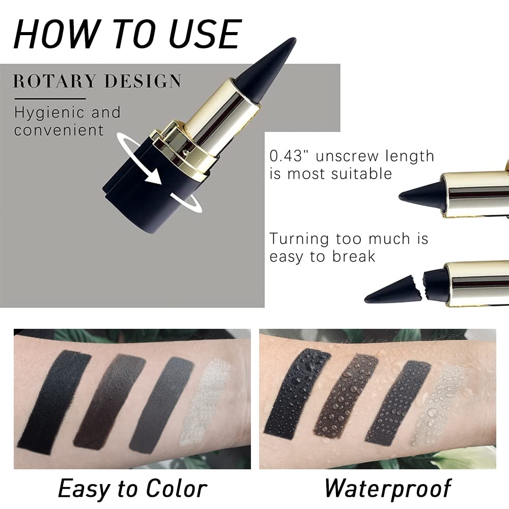 Kaely 2Pcs Gel Eyeliner Pencil set with easy-to-use rotary design. Waterproof formula for long-lasting, vibrant color.