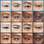 Showcasing Kaely 2Pcs Gel Eyeliner Pencil in stunning blue shades on diverse skin tones, offering a vibrant look.