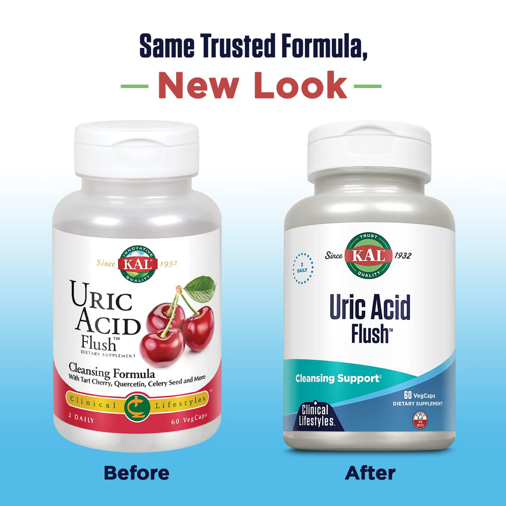 KAL Uric Acid Flush features a trusted cleansing formula in new packaging. Available in India at Curat Cart, 100% Authentic.