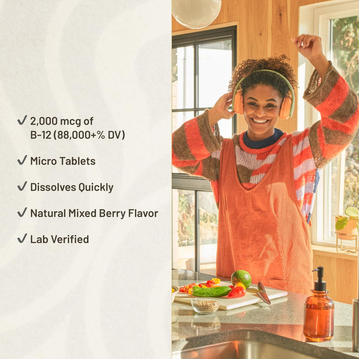KAL Vitamin B12 Methylcobalamin offers 2000 mcg in micro tablets with a natural mixed berry flavor, specially curated by Curat Cart.