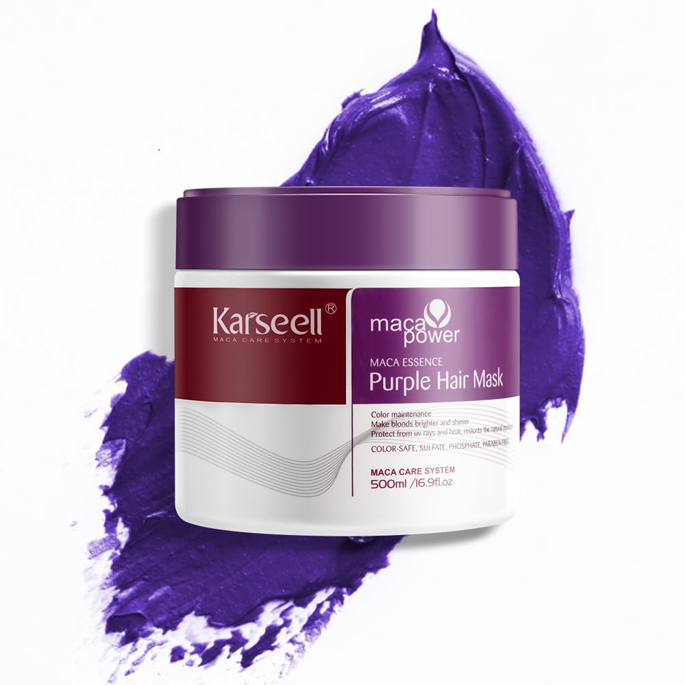 Karseell Purple Hair Mask in premium imported packaging, ideal for color management and protection. Available at Curat Cart.