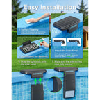 KARTOOSH Solar Pool Lights installation process, specially curated by Curat Cart for effortless outdoor lighting. Enjoy exclusive elegance.