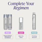 Kenra Professional Platinum Finishing Spray 26, sleek silver canister, offers long-lasting hold for styled hair.