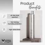 Kenra Professional Platinum Finishing Spray offers all-day style retention, humidity protection, and a high-shine finish. PETA certified cruelty-free.