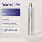 Kenra Professional Platinum Finishing Spray, imported styling product, offers all-day hold and smooth finishes. Perfect for all hair types.