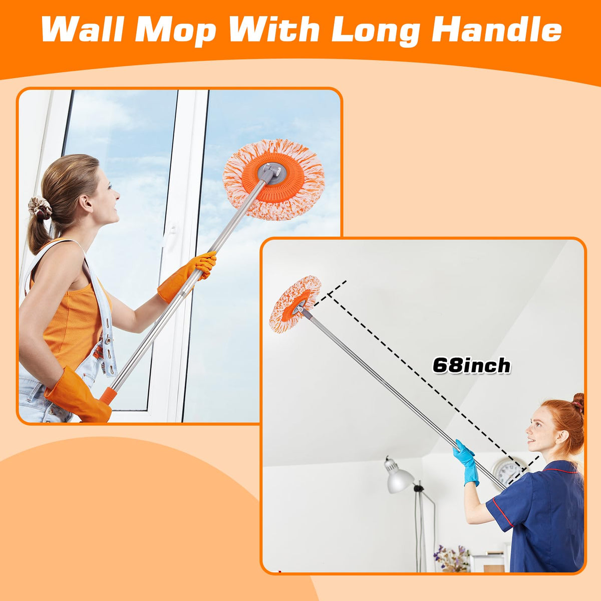 Keyloland Wall Mop offers a 68-inch long handle for easy cleaning. 100% Authentic and available at Curat Cart in India.