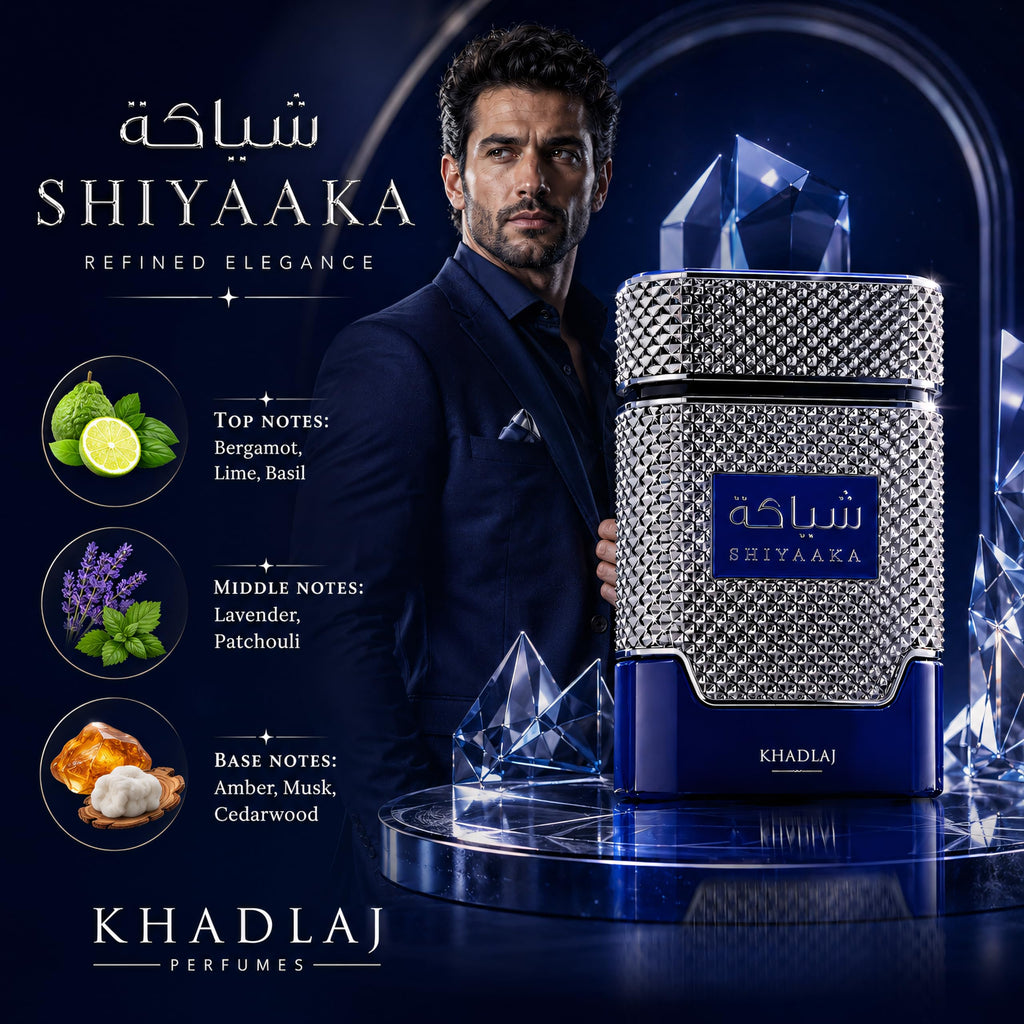 Khadlaj Shiyaaka Snow fragrance features citrus and woody notes. Verified by CuratCart for trust and quality.
