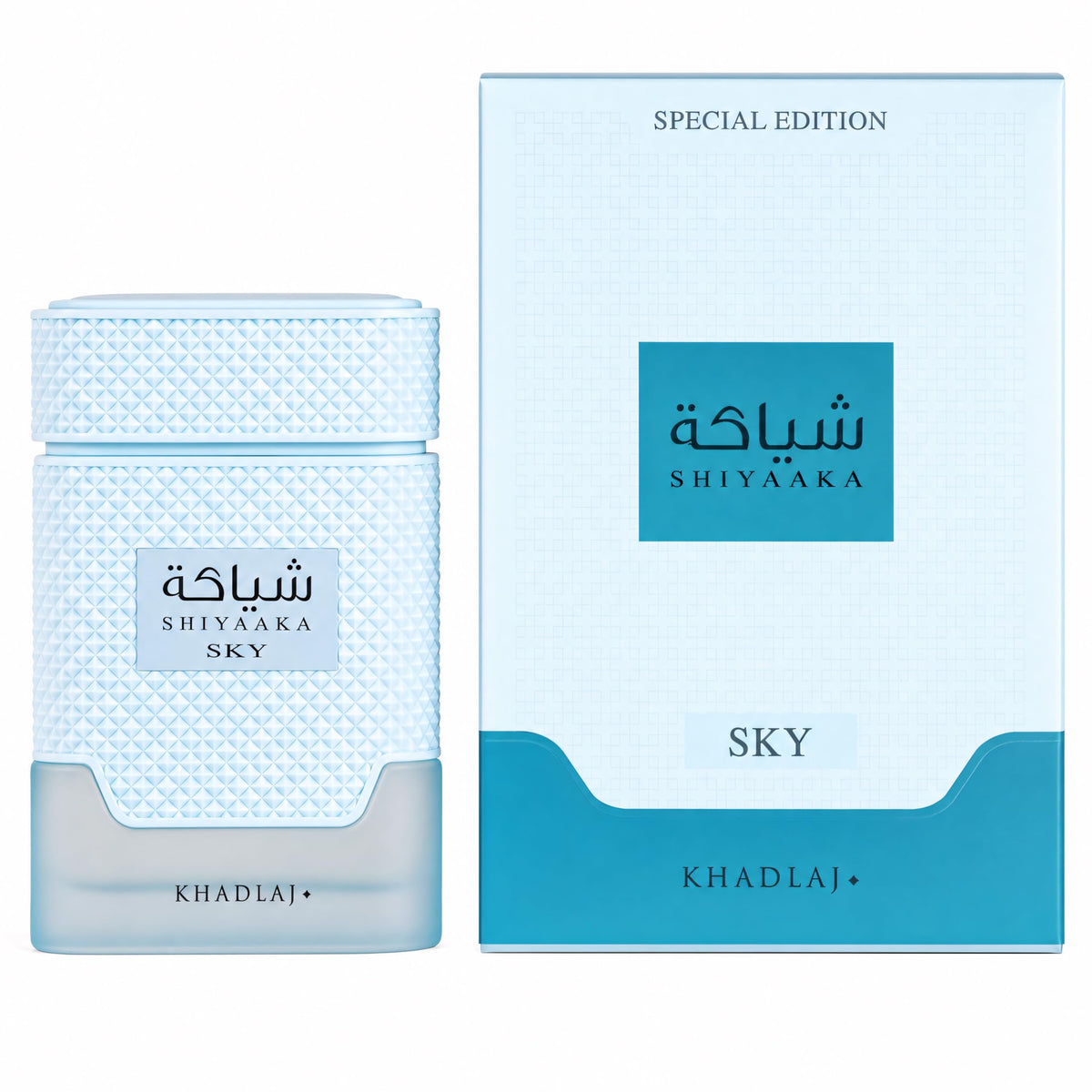 Discover Khadlaj Shiyaaka Snow – a special edition citrusy and woody fragrance in an authentic, stylish package.