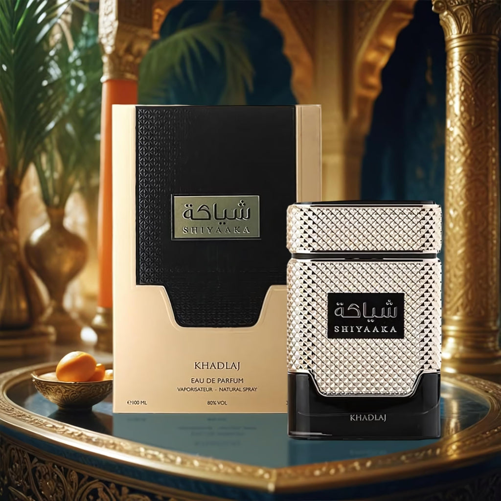 Khadlaj Shiyaaka Snow Eau de Parfum, Citrus and Woody notes. Available in India. Order online for fresh fragrance.