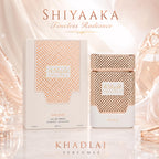 Premium imported Khadlaj Shiyaaka Snow perfume features a citrusy, woody scent in elegant packaging. Timeless radiance.