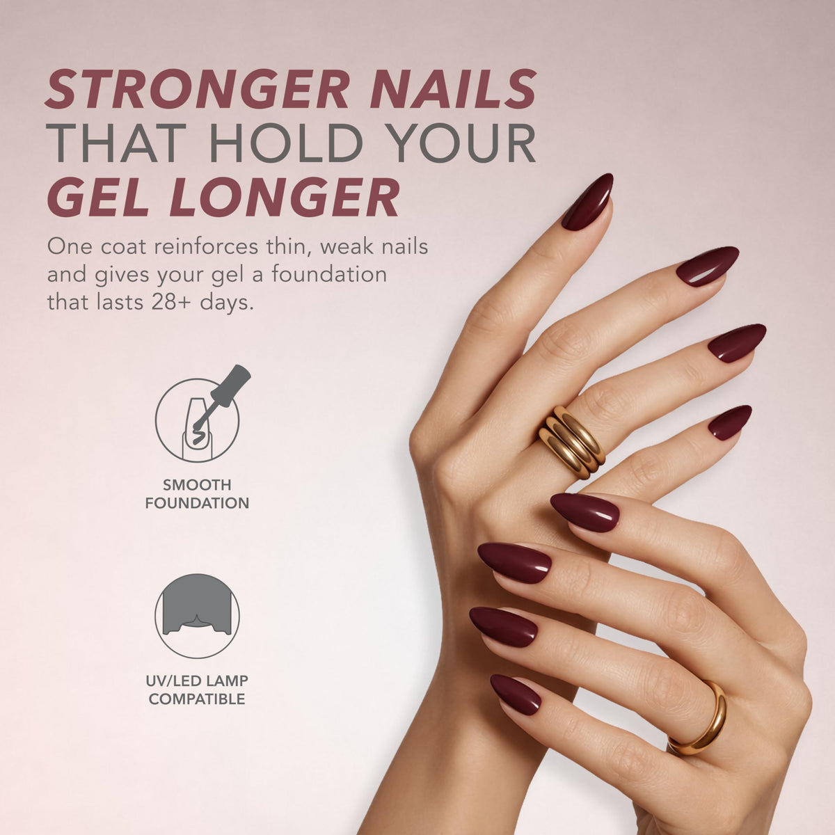 KIARA SKY Rubber Base Gel provides a strong foundation for gel nails, lasting 28+ days. HEMA-free for safe use.