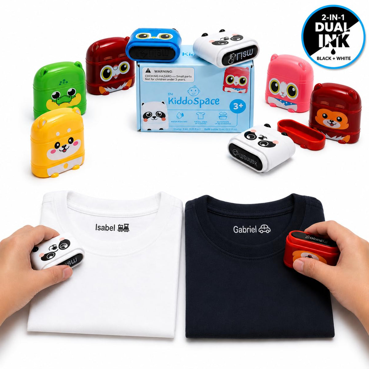 Discover the premium imported KiddoSpace Name Stamp for Clothing, perfect for personalizing kids' apparel. Available at Curat Cart.