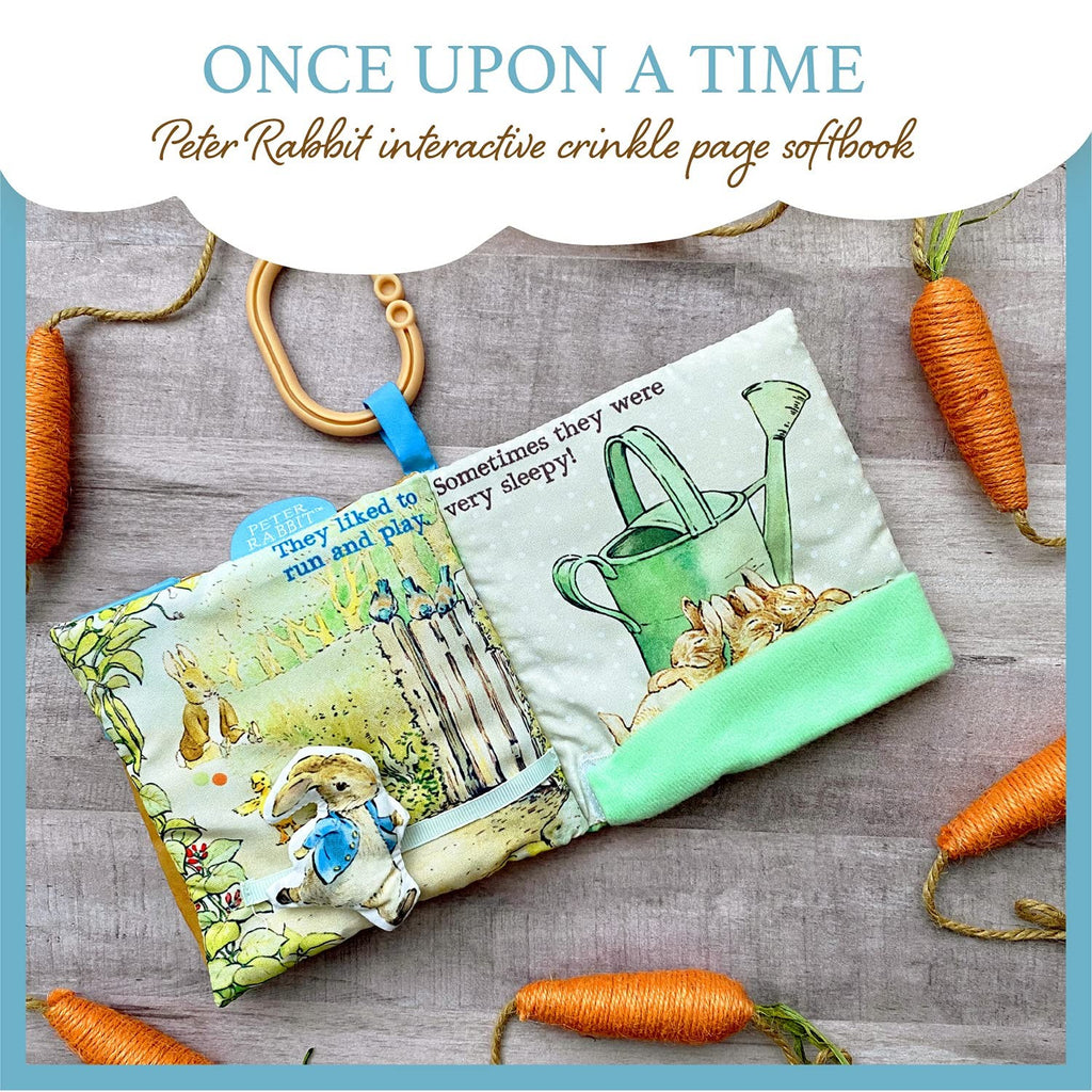 Discover the Peter Rabbit Soft Book at Curat Cart, featuring interactive pages for engaging storytelling. 100% Authentic, available in India.