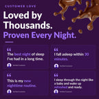 KillSwitch Magnesium Hot Cocoa Sleep Aid showcased with customer reviews emphasizing its effectiveness. Available at Curat Cart.