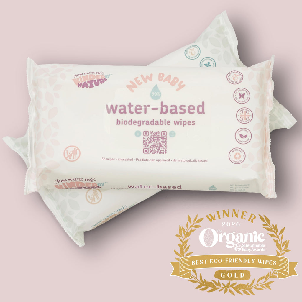 Kinder by Nature Baby Wipes are water-based, biodegradable, and perfect for daily use. Available at Curat Cart.