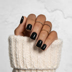 Stylish black press on nails by Kiss Impress, offering a no-glue application for easy, premium nail styling.