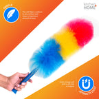 Rainbow Static Duster features soft fibers in vibrant colors, attracting dust effortlessly. Available at Curat Cart.