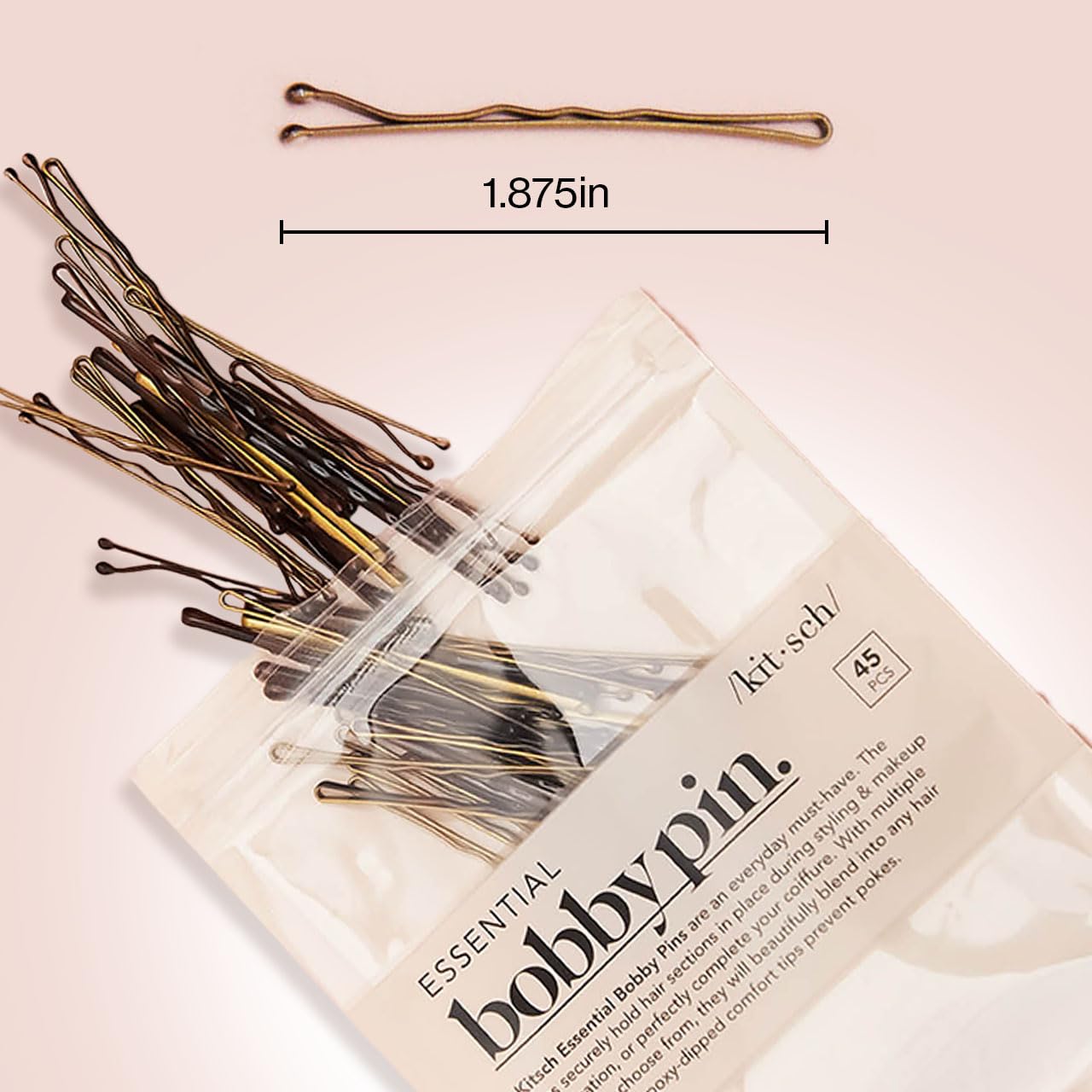 Essential bobby pins in assorted colors, perfect for blonde hair, premium imported for everyday styling needs.