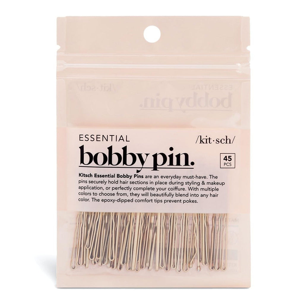 Kitsch Essential Bobby Pins, 45 pcs. Authentic, perfect for styling blonde hair with comfort tips. Everyday essential.