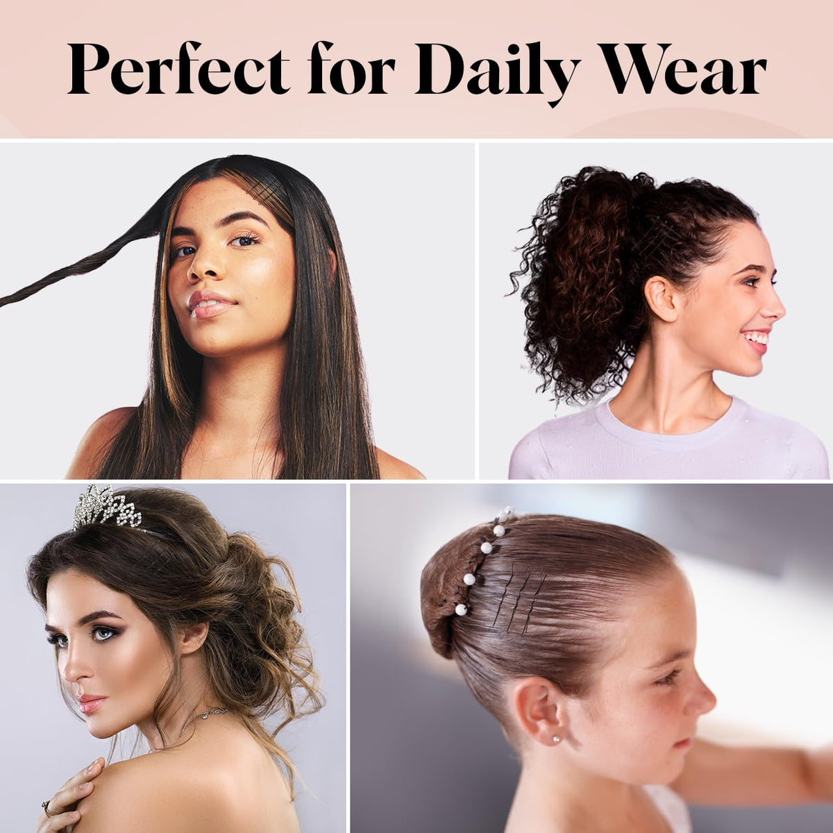 Authentic Kitsch Bobby Pins in blonde tones, ideal for daily wear, securing hairstyles beautifully and comfortably.