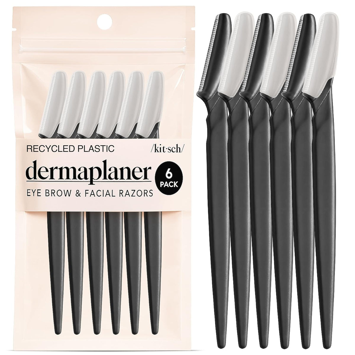 Kitsch Dermaplane Razor for Women - Back Label & Ingredients Details | original imported packaging available on Curat Cart In