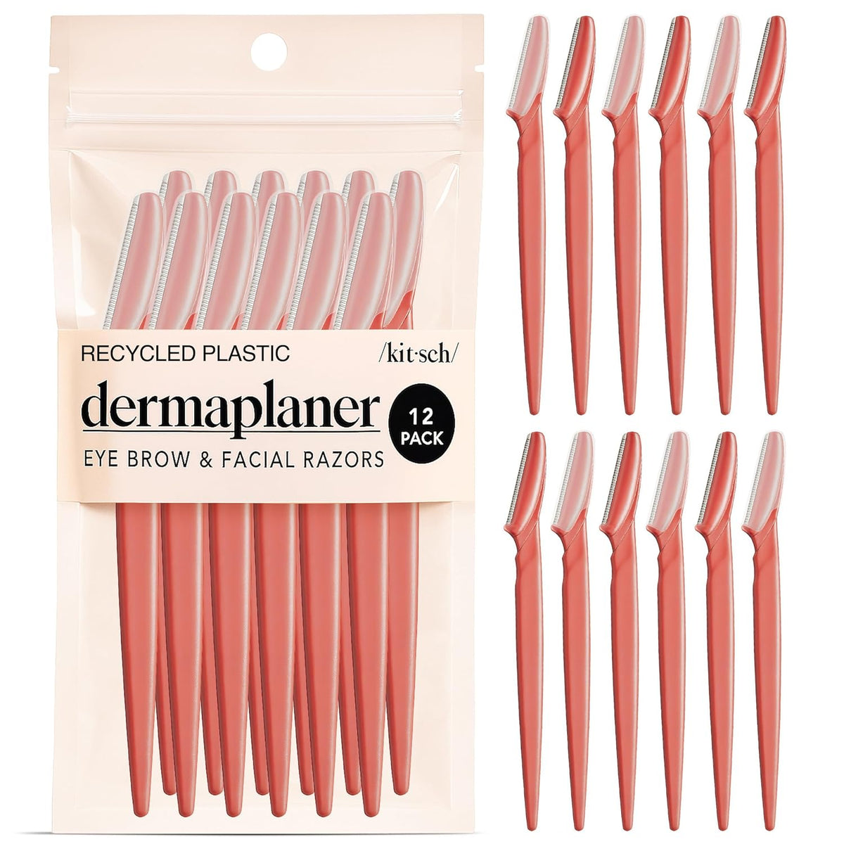 Kitsch Dermaplane Razor for Women - Front Packaging & Bottle View | fast dispatch across India from Curat Cart