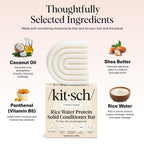 Kitsch Rice Water Conditioner Bar is eco-friendly, nourishing with coconut oil, shea butter, and rice water for healthy hair.