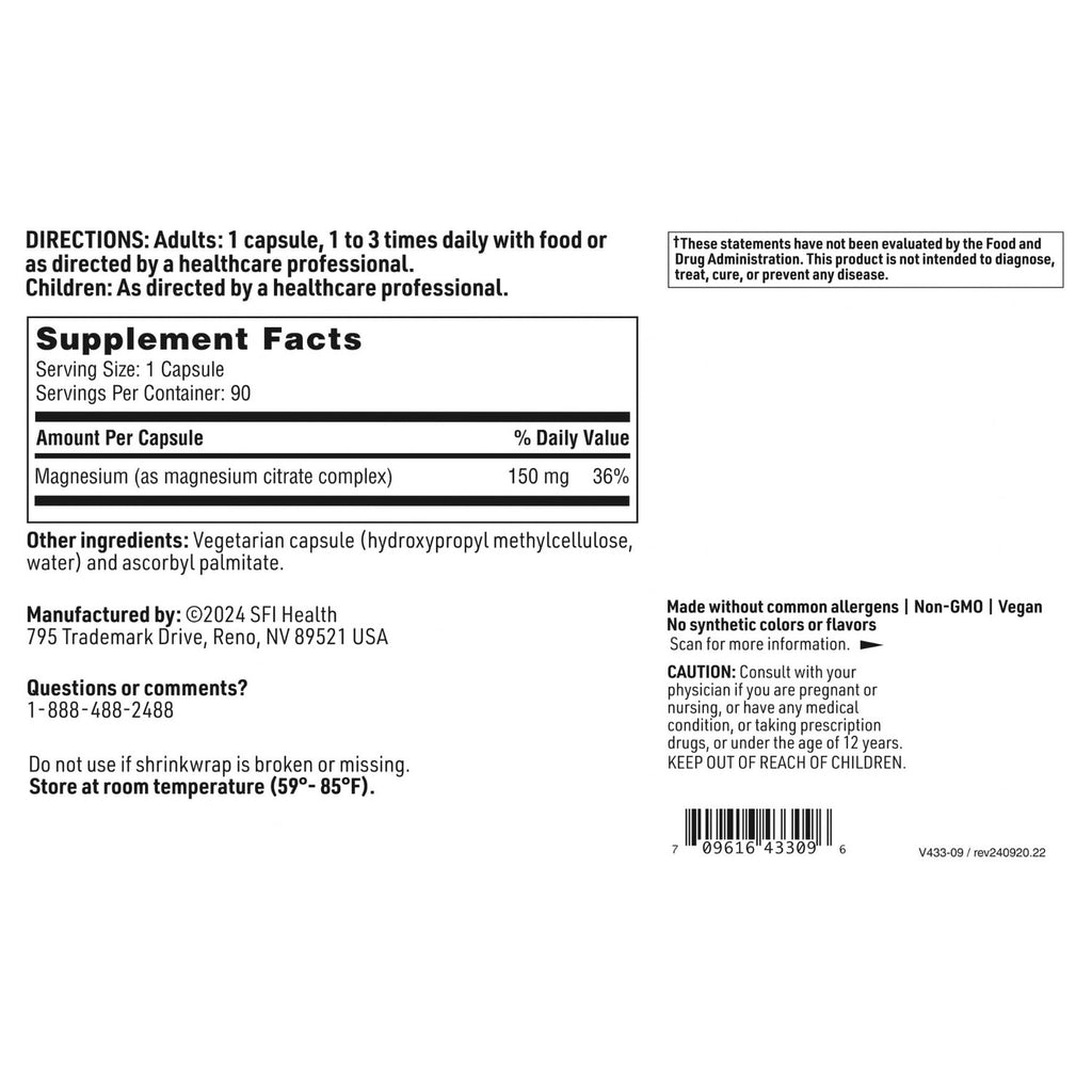 Experience premium imported Klaire Labs Magnesium Citrate Supplement, supporting wellness with quality ingredients. Available at Curat Cart.