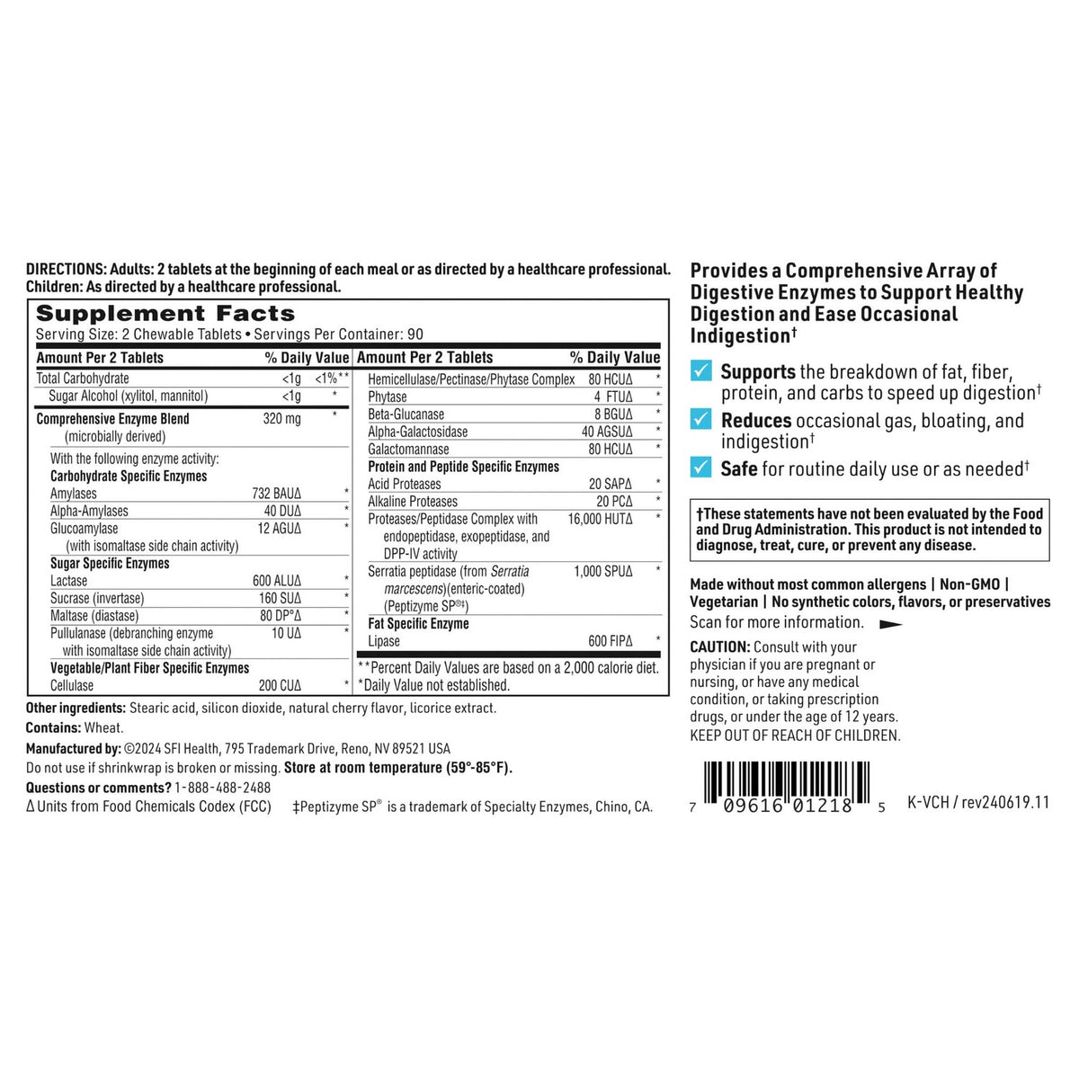 Klaire Labs Vital-Zymes Chewable Enzymes offer comprehensive digestive support. Perfect for daily use, available at Curat Cart.