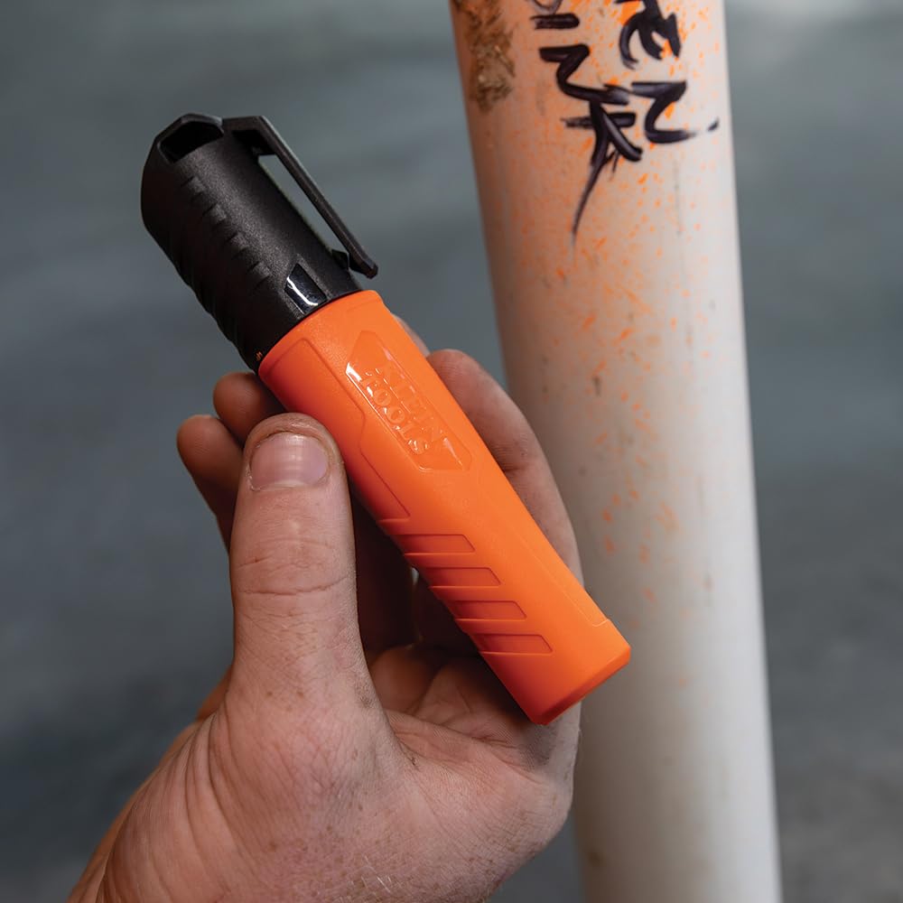 Klein Tools Skribes XL Marker in vibrant orange, showcasing high-quality design for precision marking. Available at Curat Cart.